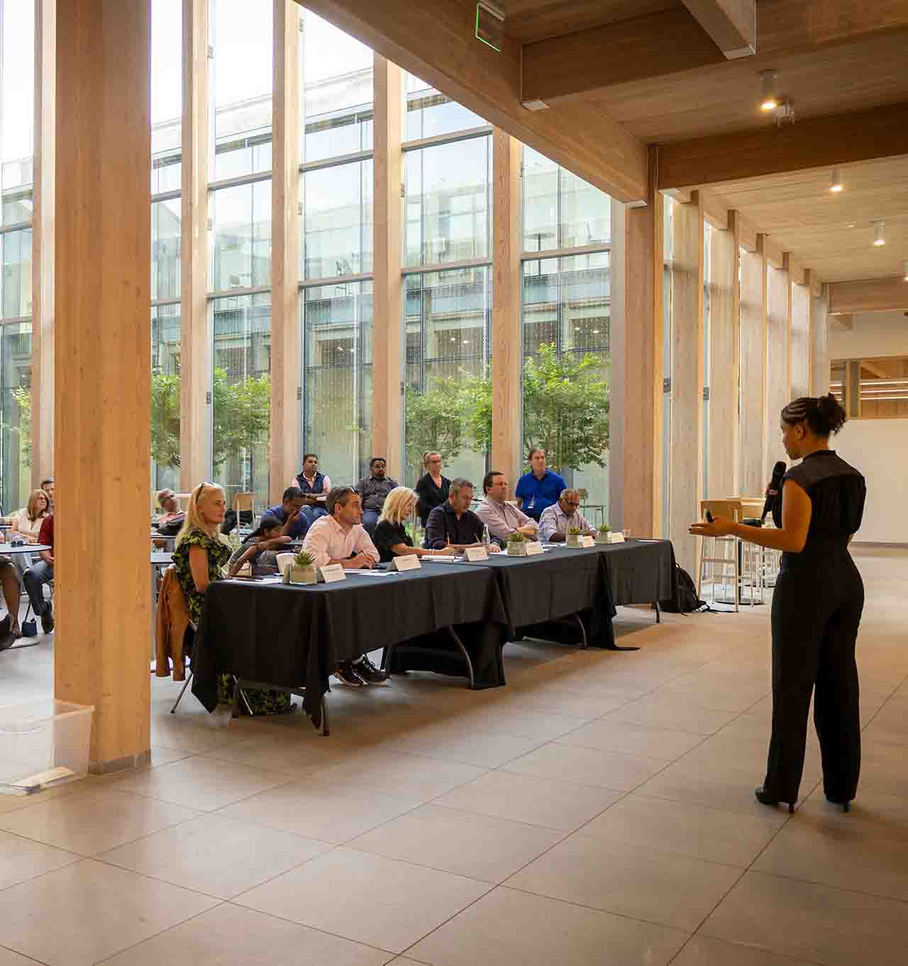 Student giving a presentation